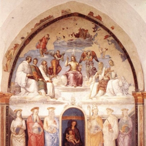 Пьетро Перуджино - Св. Троица и шесть Святых, 1521