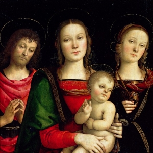 Пьетро Перуджино - Мадонна с младенцем, Святой Иоанн Креститель и Святая Екатерина Александрийская