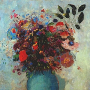 Одилон Редон - Цветы в бирюзовой вазе, ок.1910