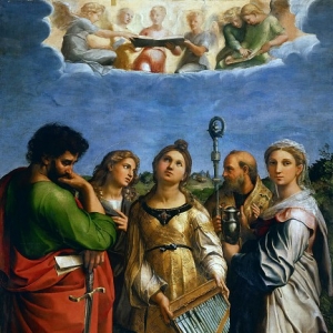 Рафаэль Санти - Святая Цецилия со святыми Павлом, Иоанном Богословом, Августином и Марией Магдалиной
