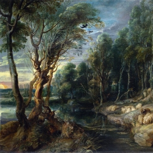 Рубенс Питер Пауль - Лесной пейзаж с пастухом и овцами