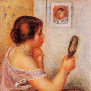 Ренуар Пьер Огюст - Габриэль с зеркалом и портрет Коко (Клод Ренуар)