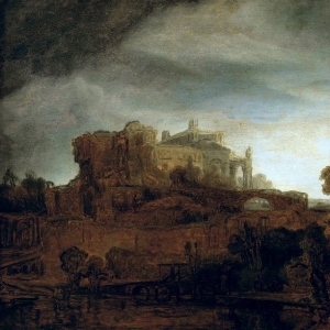 Рембрандт Харменс ван Рейн - Пейзаж с замком