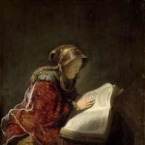 Рембрандт Харменс ван Рейн - Читающая старушка, возможно пророчица Анна