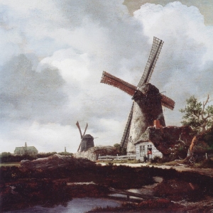Якоб Исаакс ван Рёйсдал - Пейзаж с ветряными мельницами возле Харлема