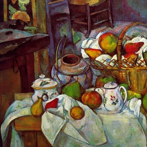 Поль Сезанн - Натюрморт с корзиной (Кухонный стол), 1888-90
