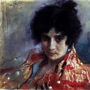 Серов Валентин Александрович - Портрет неизвестной. 1895