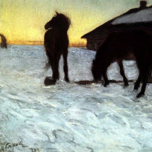 Серов Валентин Александрович - Стригуны на водопое. Домотканово. 1904