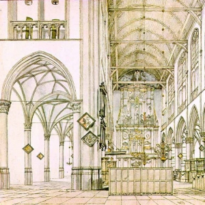 Санредам Питер Янс - Интерьер церкви в Алкмаре