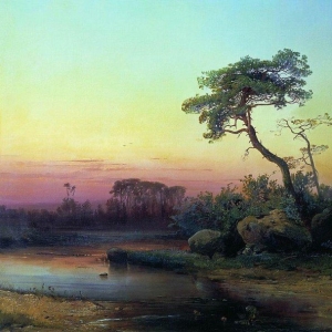 Саврасов Алексей Кондратьевич - Пейзаж с сосной. 1854