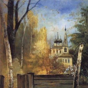 Саврасов Алексей Кондратьевич - Весна. Провинциальный дворик. 1880-1890-е