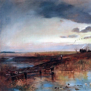 Саврасов Алексей Кондратьевич - Осень. Деревушка у ручья. 1870-е