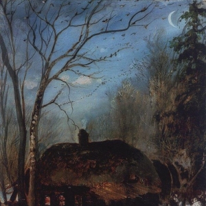 Саврасов Алексей Кондратьевич - Весенний пейзаж с избой. 1890-е