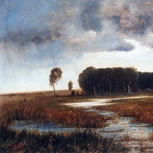 Саврасов Алексей Кондратьевич - Пейзаж с болотом и лесистым островом. Конец 1860-х - начало 1870-х