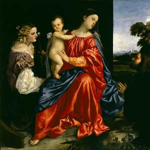 Мадонна с младенцем и со Св. Катариной, Св. Домиником и Св. Донором