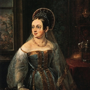 Портрет Е. И. Карзинкиной в русском костюме. Этюд. Около 1838