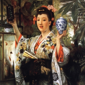 Жак Жозеф Тиссо - Молодая леди в платтье с японским орнаментом