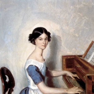 Портрет Н.П.Жданович за клавесином. 1850