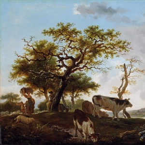 Пейзаж с пастухом и стадом