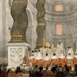 Жан Огюст Доминик Энгр - Папская месса в соборе святого Петра в Риме