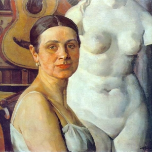 Портрет К.А.Юон, жены художника