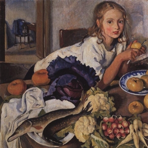 Катя с натюрмортом. 1923