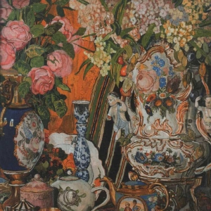 Натюрморт. Фарфор и цветы. 1915г. 