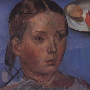 Портрет дочери на фоне натюрморта. 1930-е