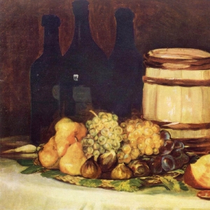 Натюрморт с фруктами, бутылками и хлебами (Ок. 1824-1826) (Винтертур, Собрание д-ра Оскара Райнхардта)