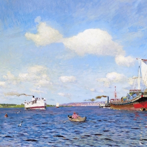 Левитан Исаак. Свежий ветер. Волга (1895)