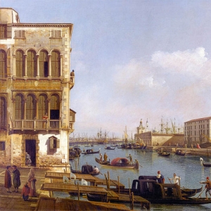 Белотто Бернардо. Вид на Большой канал. Санта-Мария-делла-Салюте и Догана (1743)
