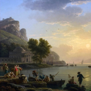 Верне Клод Жозеф. Пейзаж на закате (1773)
