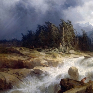 Калам Александр. Горный поток в тумане (1848)