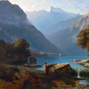 Калам Александр. Вид на озеро Леман (1849)