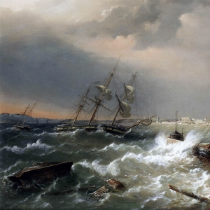 Бичи Ричард Бриджес. Ненастье в Плимуте (1887)