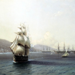 Айвазовский Иван. Черноморский флот в Феодосии (1890)