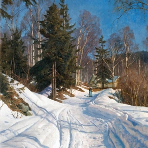 Мёнстед Петер. Залитый солнцем зимний пейзаж (1916)