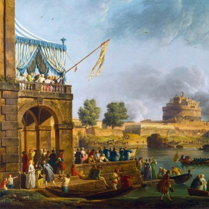 Верне Клод Жозеф. Спортивное состязание на Тибре (1750)