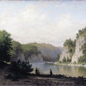 Верещагин Петр. Камень Писанный на реке Чусовой (1877)