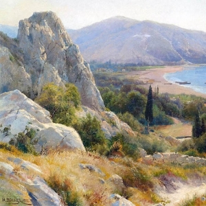 Вельц Иван. Летний пейзаж с прибрежными скалами (1912)