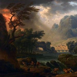Верне Клод Жозеф. Горный пейзаж с приближающимся штормом (1775)