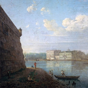 Алексеев Федор. Вид Дворцовой набережной от Петропавловской крепости (1794)