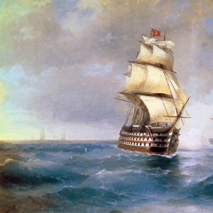 Айвазовский Иван. Бриг «Меркурий», атакованный двумя турецкими кораблями (1848)
