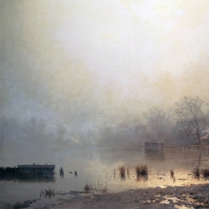 Каменев Лев. Туман. Красный пруд в Москве осенью (1871)