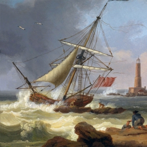 Хаккерт Якоб Филипп. Спасение с судна в порту Ливорно (1770)