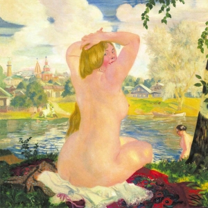 Кустодиев - Купальщица, 1921г