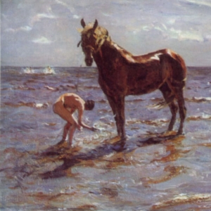В.Серов - Купание коня