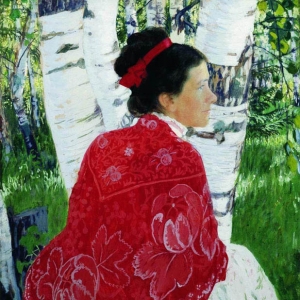 Кустодиев - Портрет жены художника, 1909г