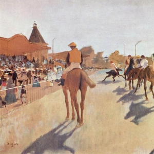 Эдгар Дега - Скаковые лошади перед трибунами