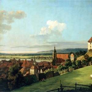 Беллотто Бернардо - Вид на г. Пирна, замок Зонненштайн (~1750)